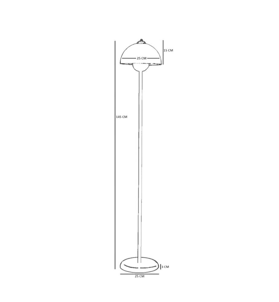 Stehlampe, rot, Metallkorpus