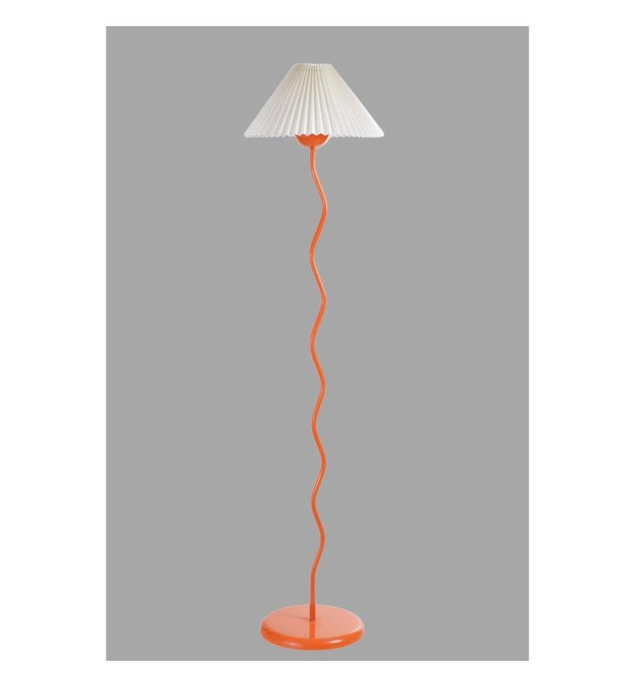 Lampadaire, blanc, orange, boîtier métallique