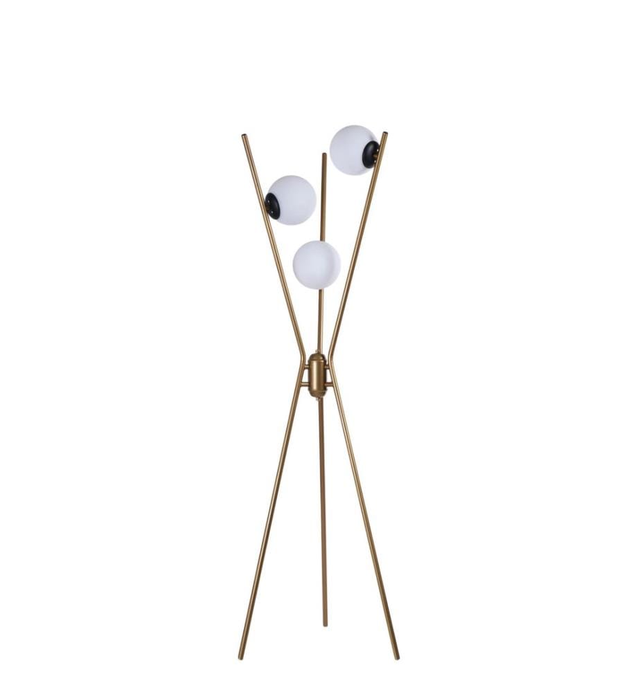 Lampadaire, or, noir, blanc, boîtier métallique
