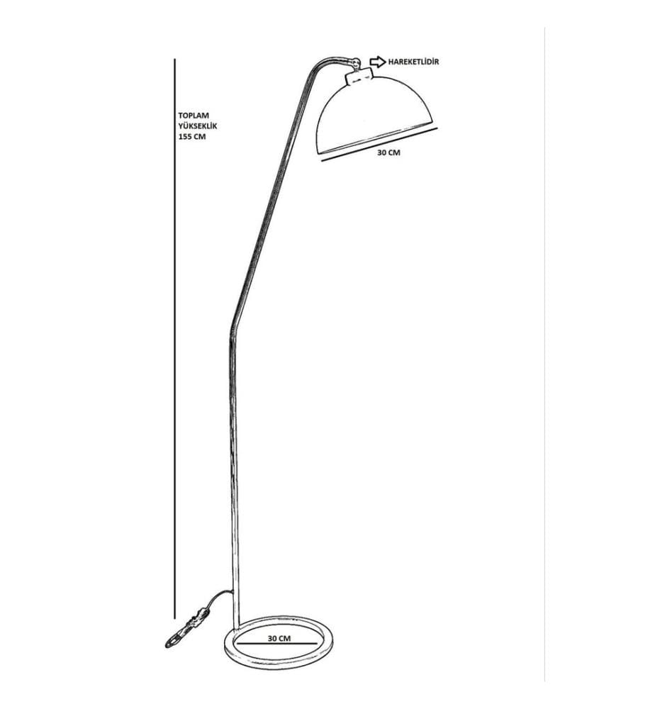 Stehlampe, Senfgelb, Metallgehäuse