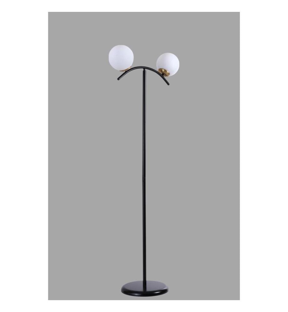 Lampadaire, blanc, noir, corps en métal