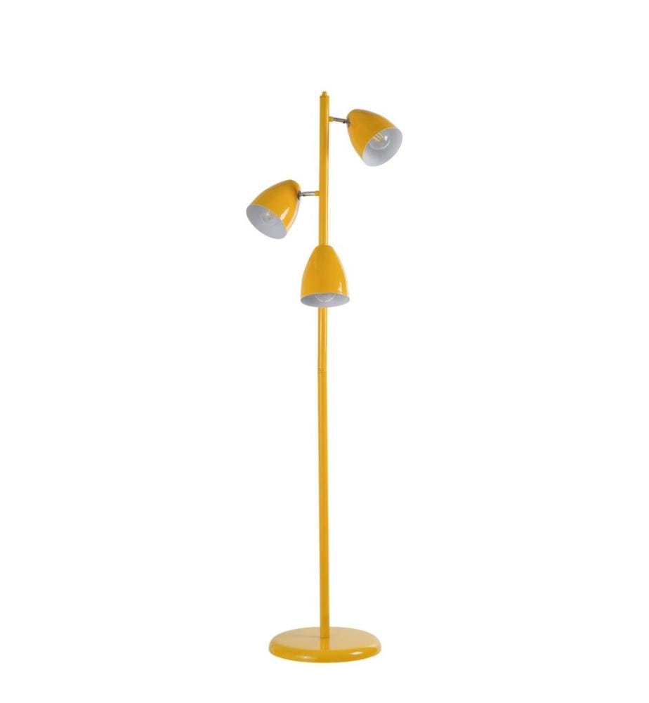 Stehlampe, Senfgelb, Metallgehäuse