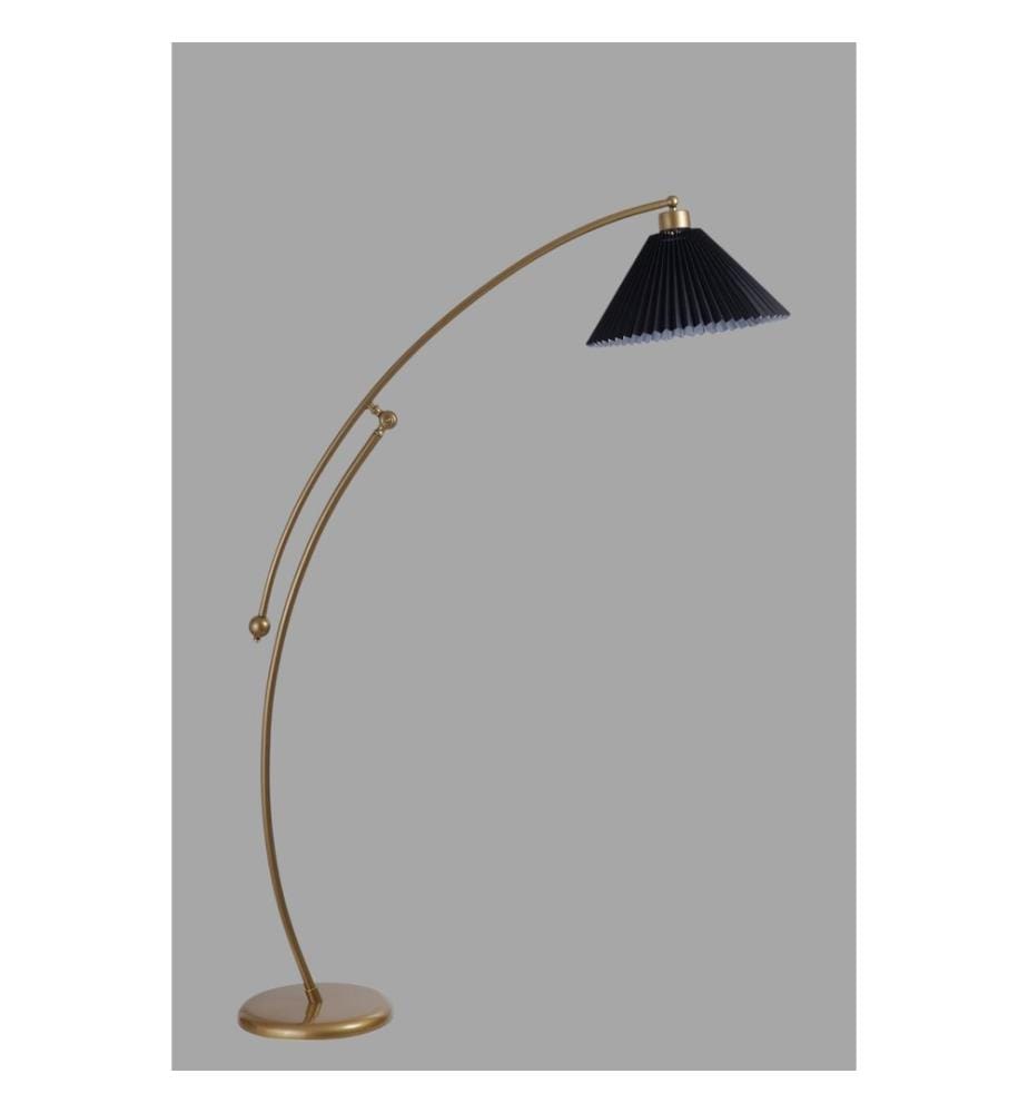 Lampadaire, noir, or, corps en métal