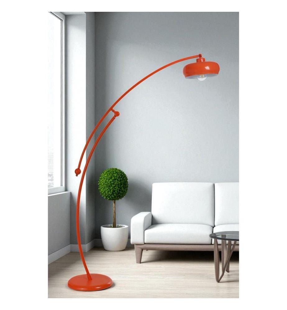 Lampadaire, orange, boîtier métallique