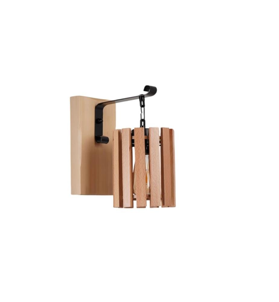 Applique murale, chêne, noir, corps en bois