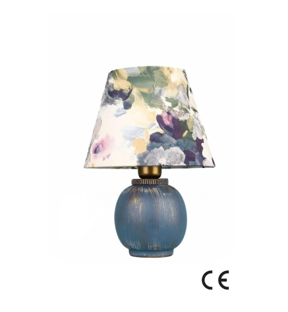 Lampe de table, bleu marine, corps en céramique