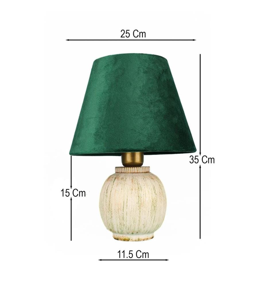 Lampe de table, vert, corps en céramique
