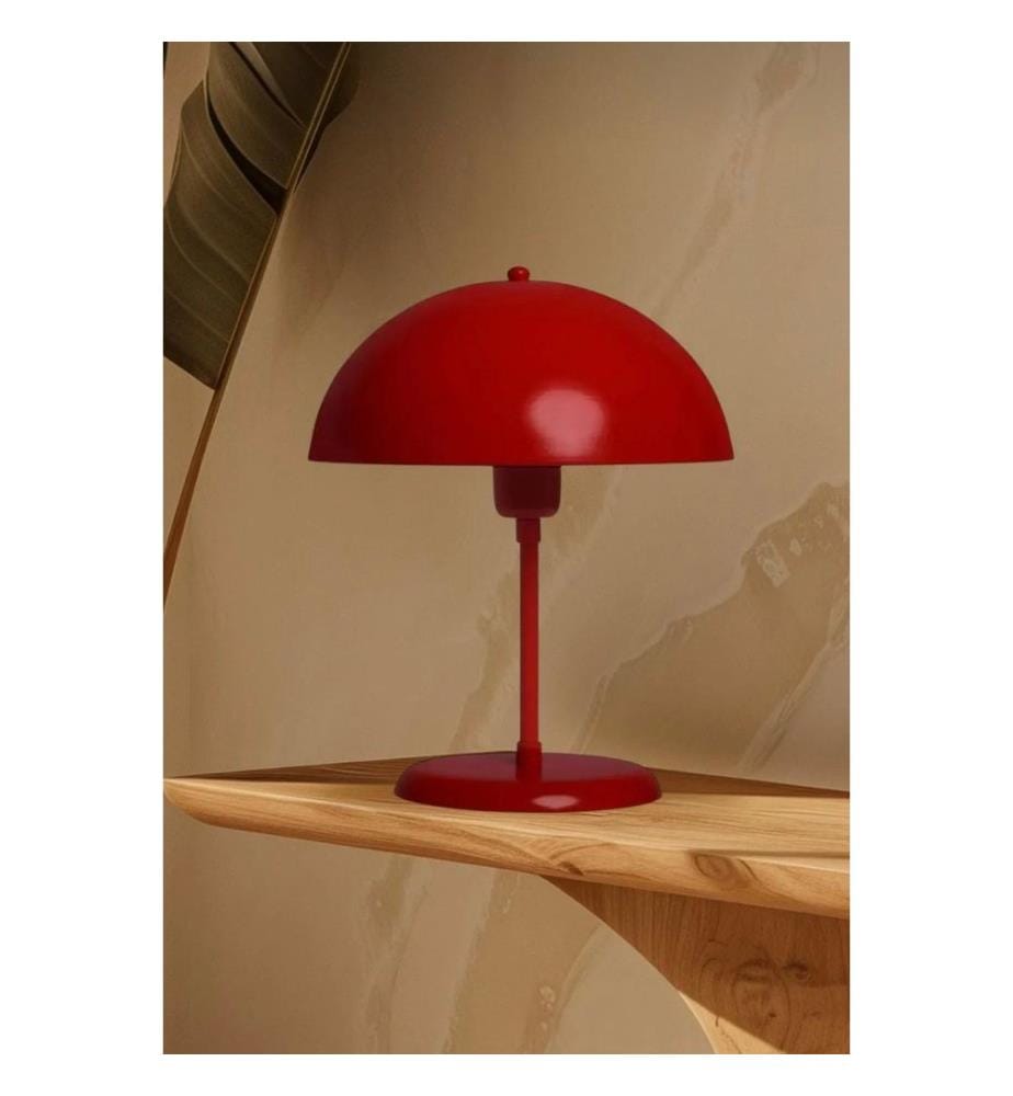 lampe de table, rouge, boîtier en métal