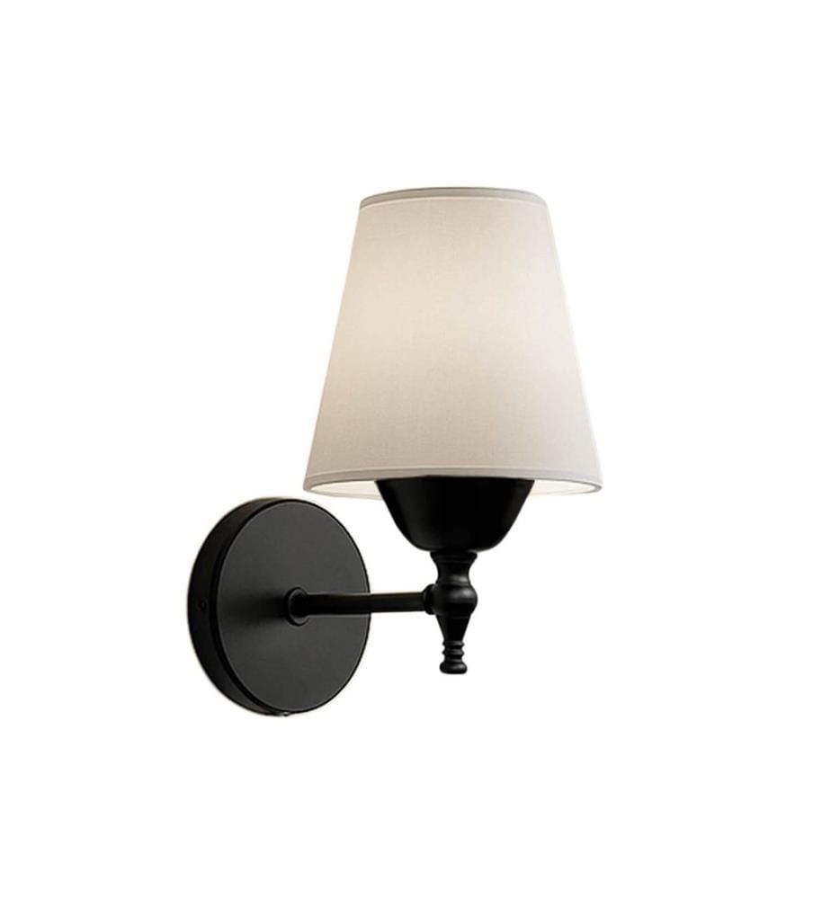 Wandleuchte, cremefarben, schwarz, Metallgehäuse