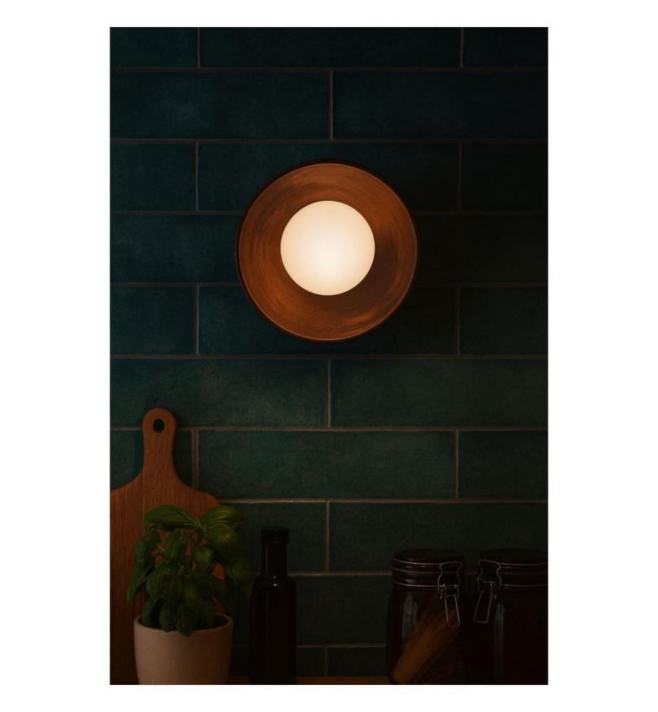 Applique murale, noyer, blanc, corps en bois