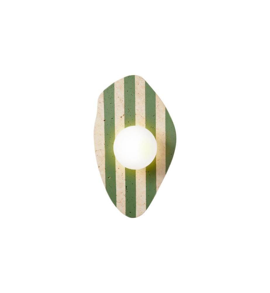 Applique murale, beige, blanc, vert, corps en travertin