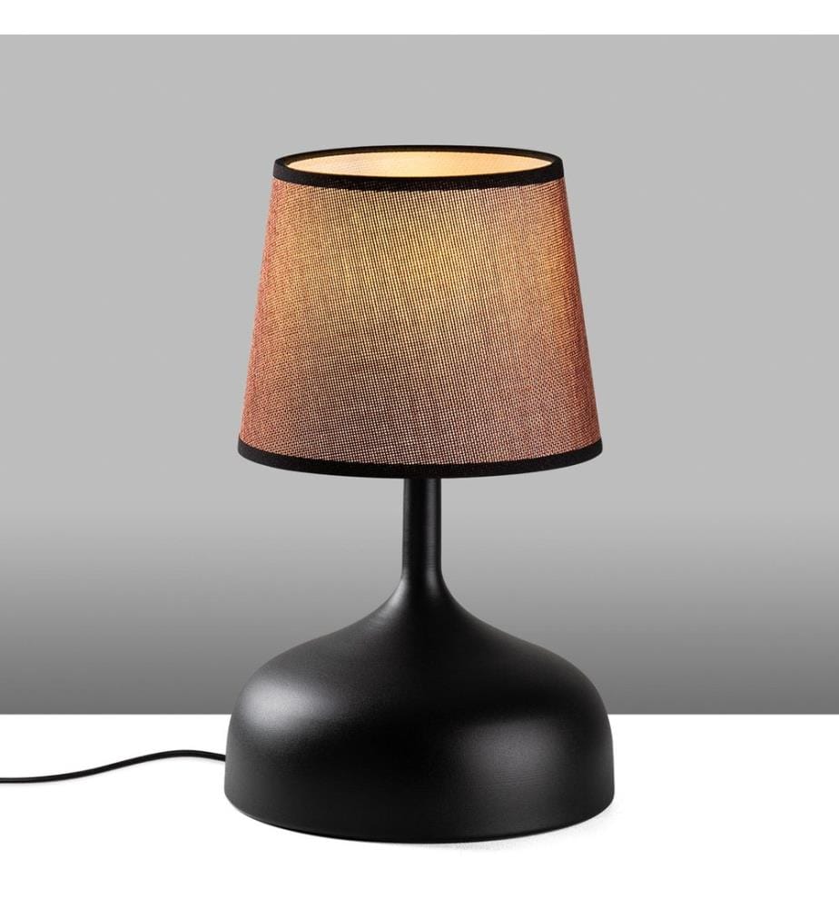 Lampe de table, noir, marron, boîtier métallique