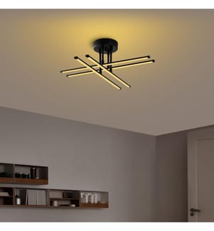 Lampadario, Nero, Corpo in metallo, Base in metallo