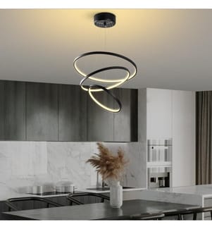 Lampadario, Nero, Corpo in metallo, Base in metallo