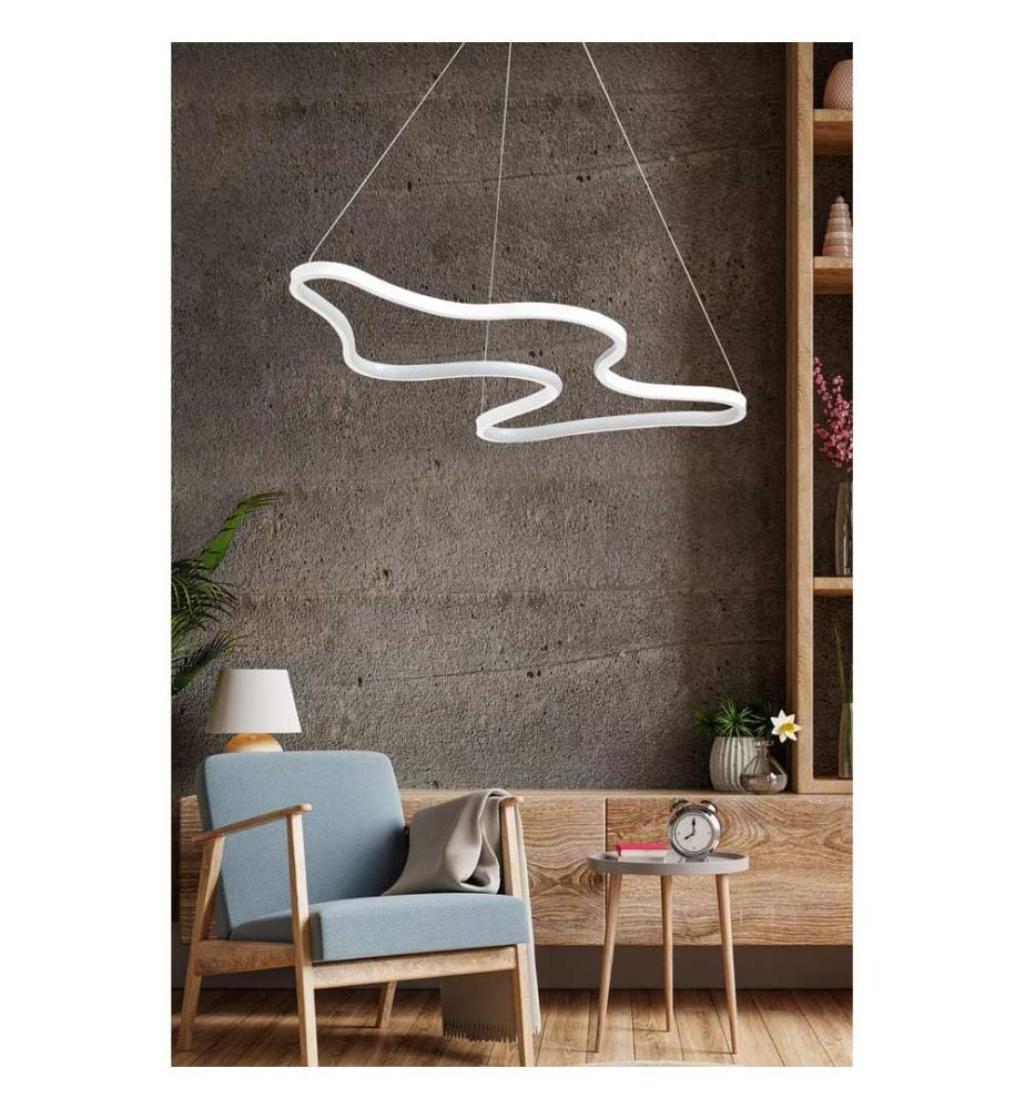 Lustre, blanc, corps en aluminium
