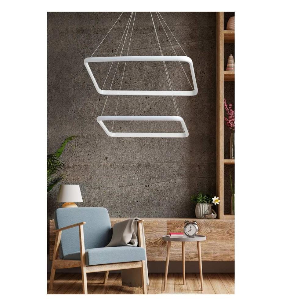 Lustre, blanc, corps en aluminium