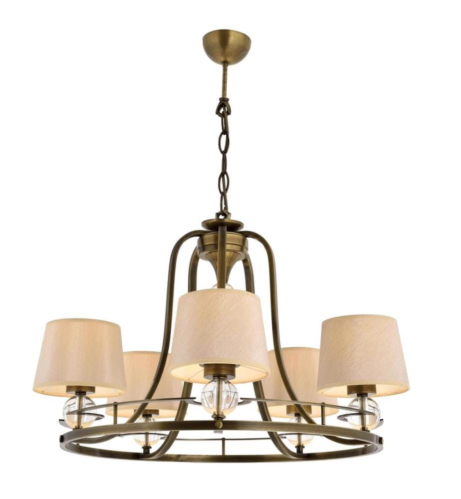 Kronleuchter, Vintage, Metallgehäuse, Stoffkappe