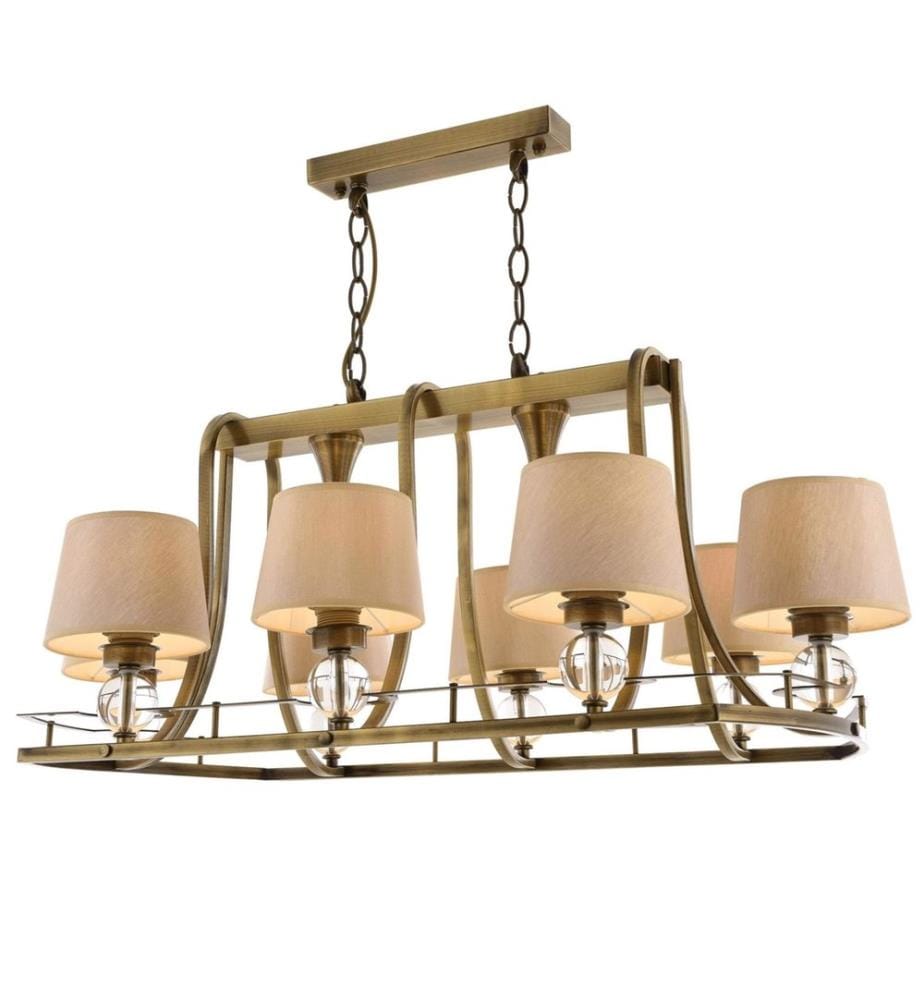 Kronleuchter, Vintage, Metallgehäuse, Stoffkappe