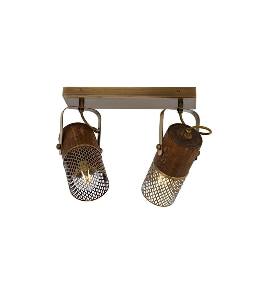 Kronleuchter, Vintage, Metallgehäuse, Holzkappe