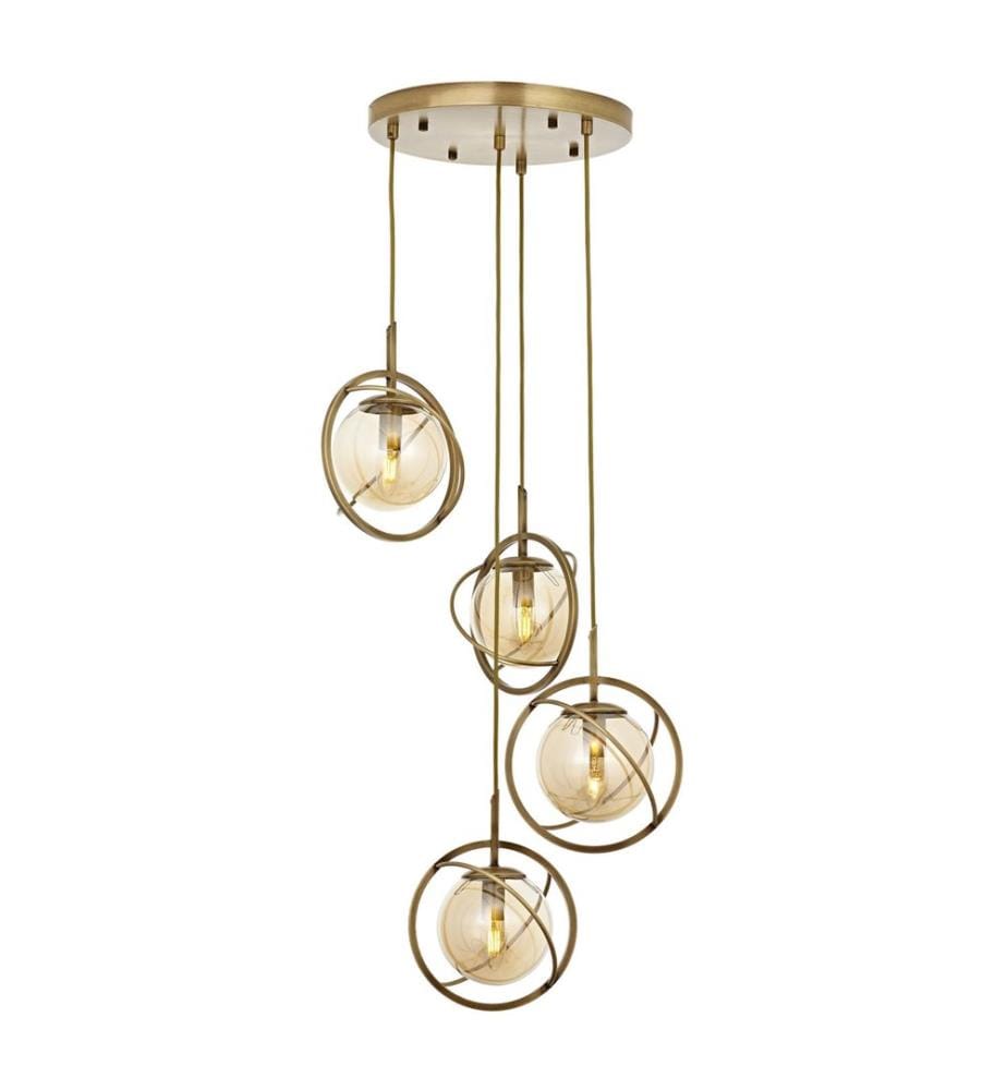 Kronleuchter, Vintage, Metallgehäuse, Glasabdeckung