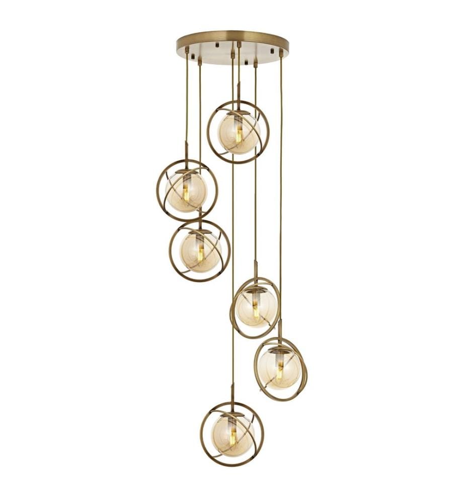 Kronleuchter, Vintage, Metallgehäuse, Glasabdeckung
