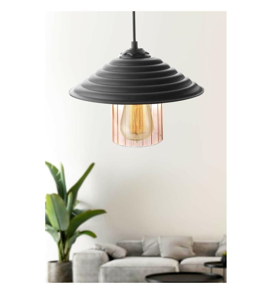 Kronleuchter, Schwarz, Honig, Ufo-Kronleuchter mit Acrylglas