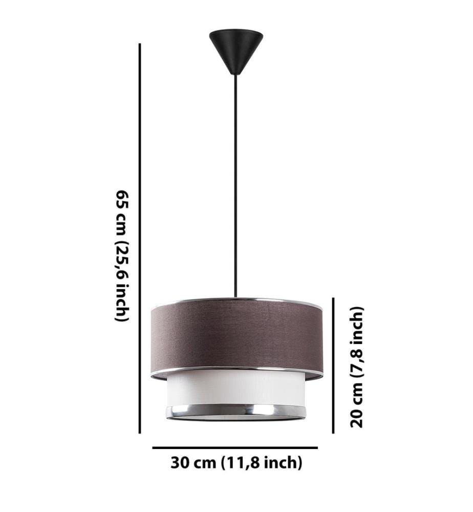 Lustre, Anthracite, Argent, Corps en métal, Capuchon en coton