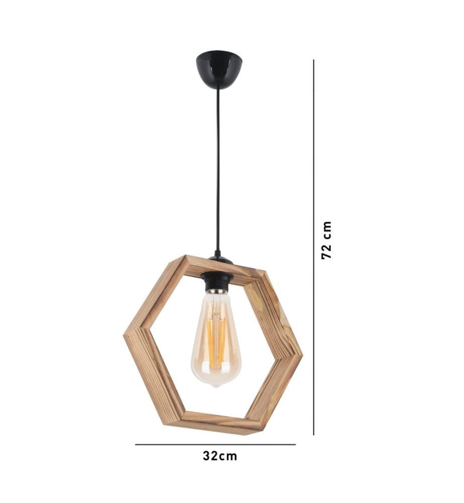 Lustre, Naturel, Corps en bois