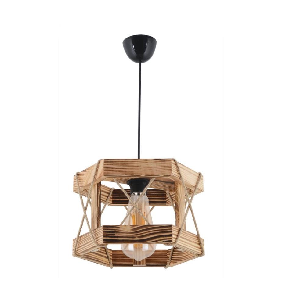 Lampadario, Naturale, Corpo in legno