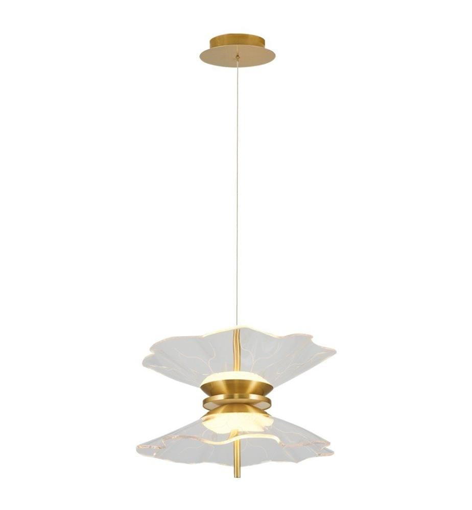 Lustre, Antique, Corps en métal, Chapeau en acrylique