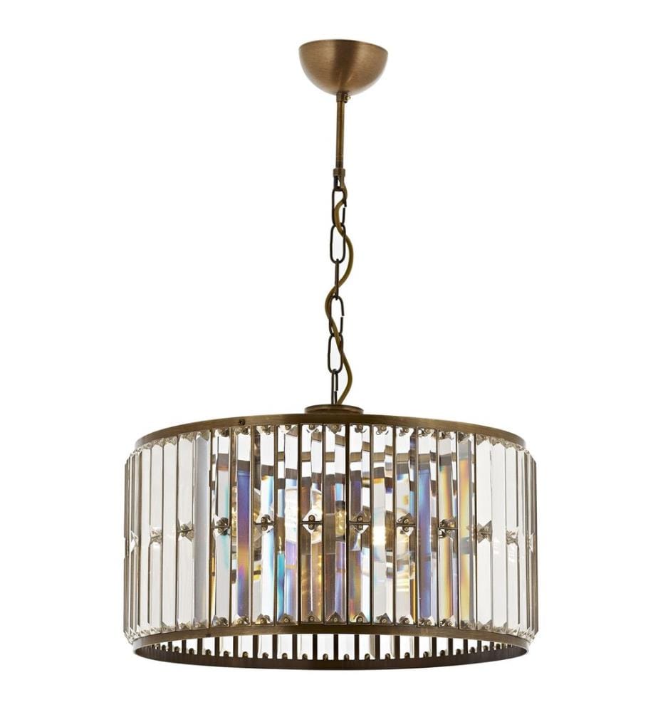 Lustre, Antiquation, Corps en métal, Chapeau en cristal