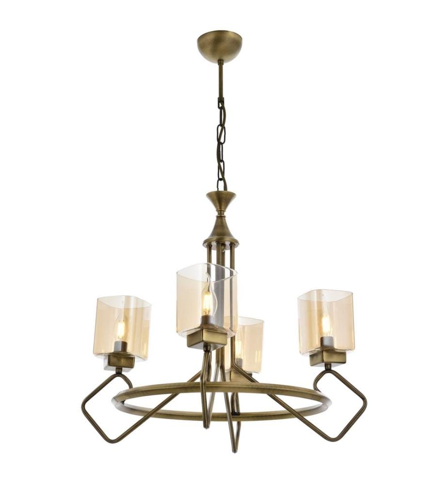 Kronleuchter, Antiquation, Metallgehäuse, Glasabdeckung