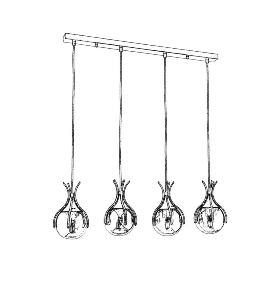 Kronleuchter, Schwarz, Bronze, Metallgehäuse, Glasabdeckung