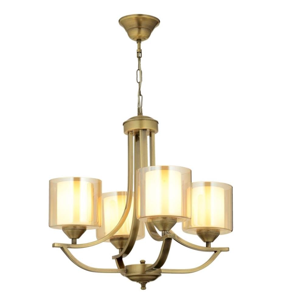 Kronleuchter, Vintage, Metallgehäuse, Glasabdeckung