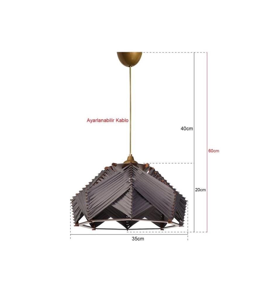Chandelier, Gris, Corps en Plastic, Bonnet de coton