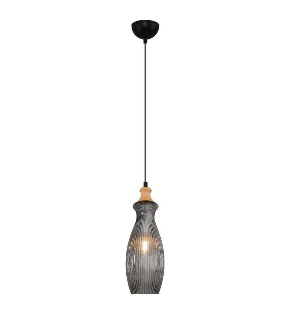 Kronleuchter, Grau, Metallgehäuse, Glasabdeckung