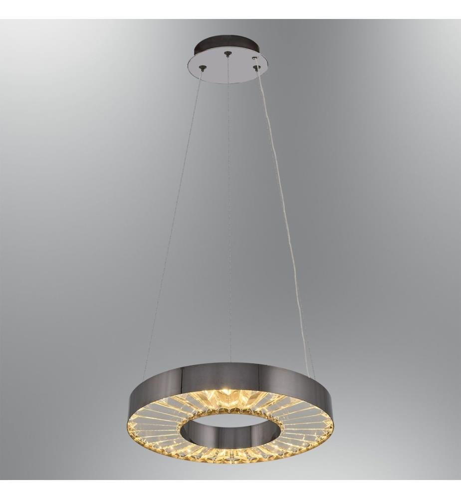 Kronleuchter, Platin, Metallgehäuse, Opalglasabdeckung