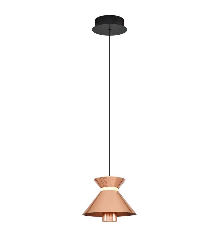Kronleuchter, Roségold, Metallgehäuse, Opalglasabdeckung
