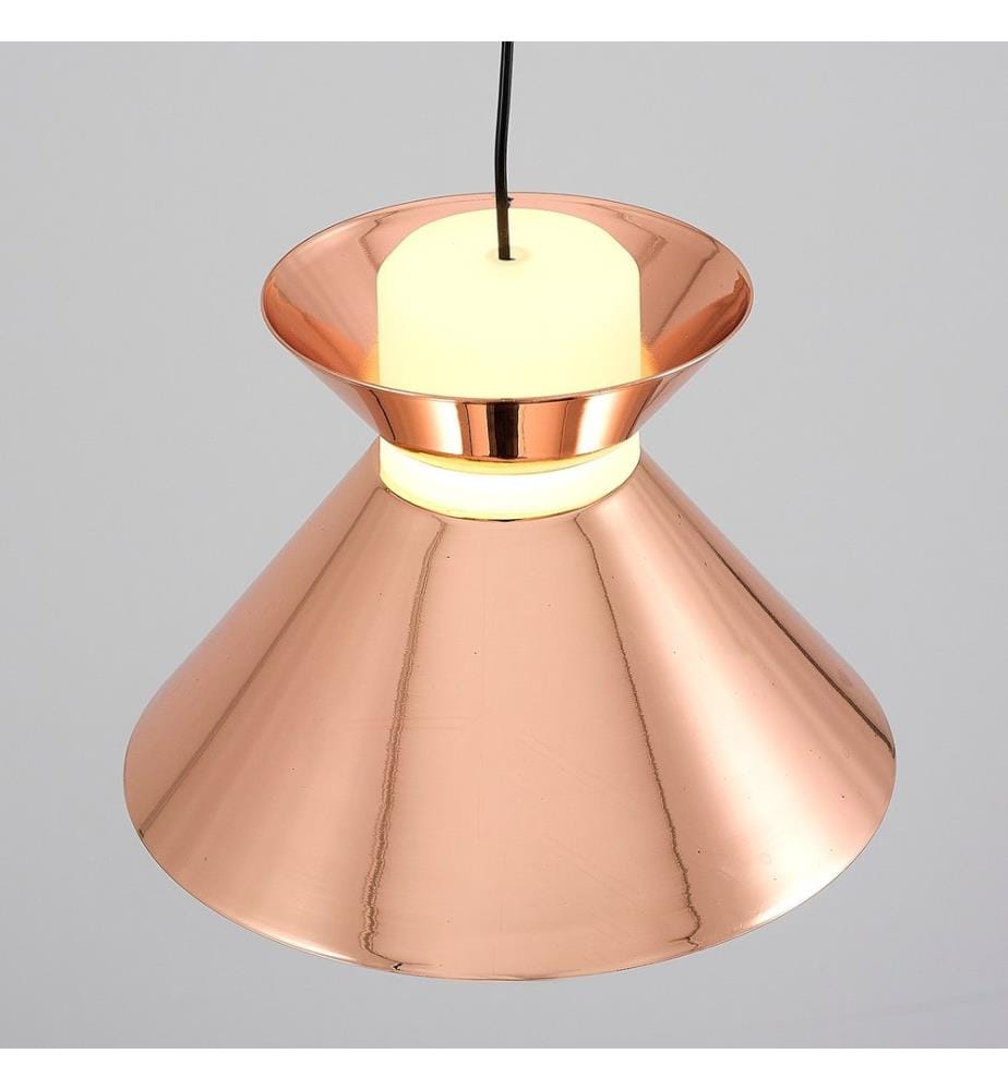 Kronleuchter, Roségold, Metallgehäuse, Opalglasabdeckung