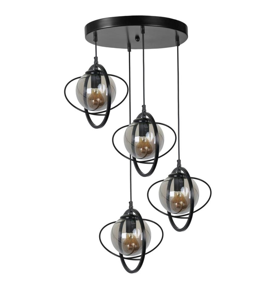 Kronleuchter, Schwarz, Rauch, Metallgehäuse