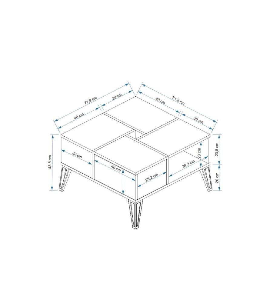 Table basse, blanc, noir, panneau de particules mélaminé