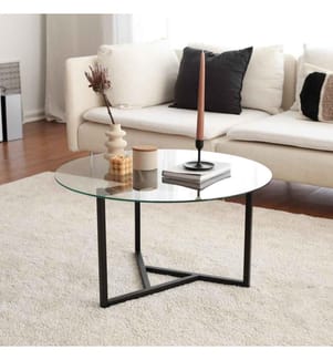 Couchtisch, Transparent, Schwarz, Metall