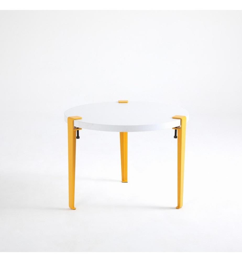 Table basse, blanc, jaune, panneau de particules mélaminé