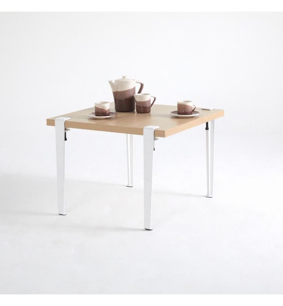 Table basse, bois, blanc, panneau de particules mélaminé