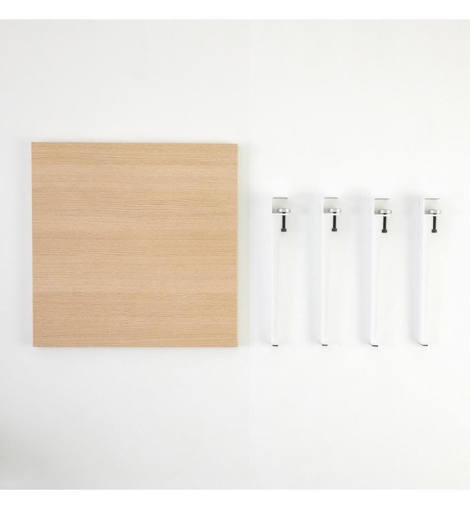 Table basse, bois, blanc, panneau de particules mélaminé