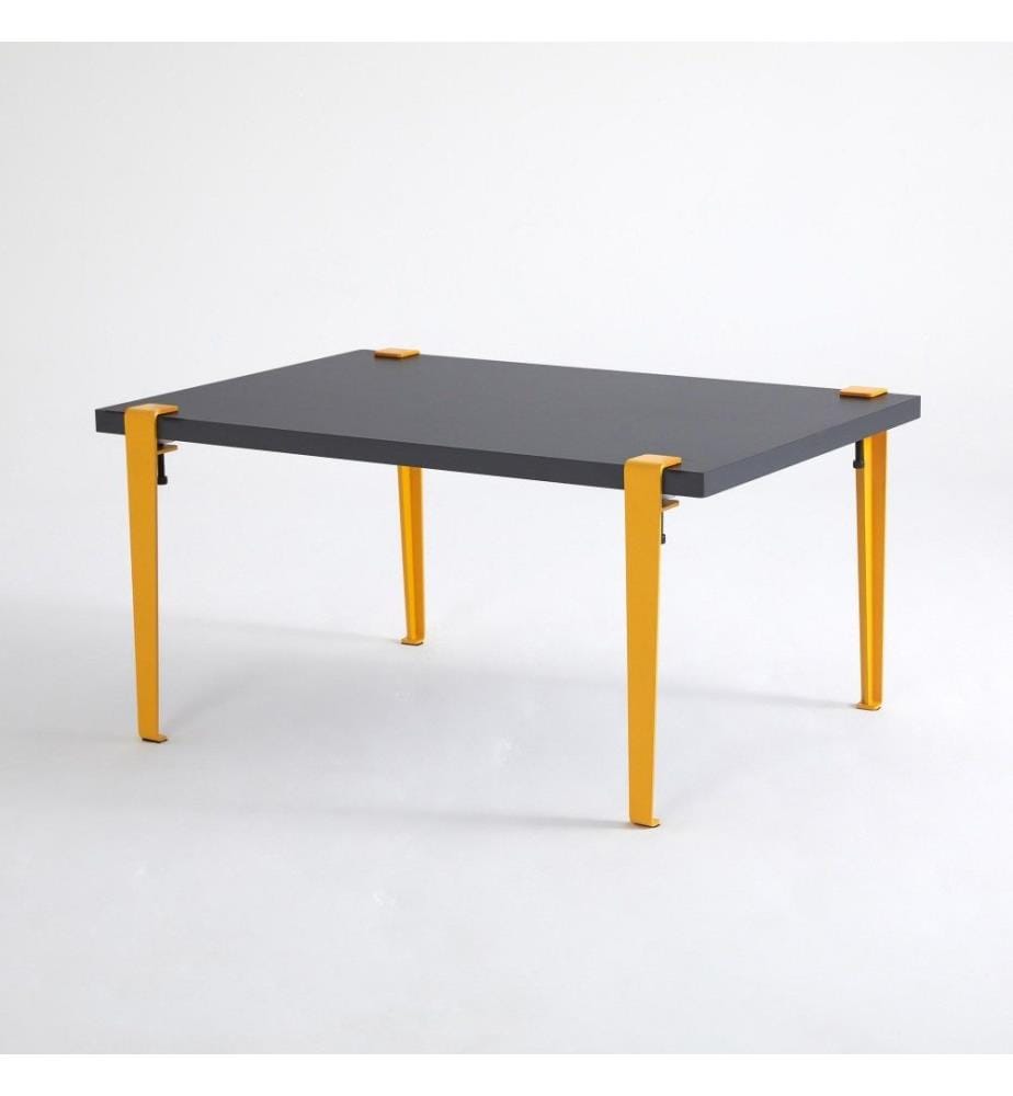 Table basse, Anthracite, Jaune, Panneau de particules mélaminé