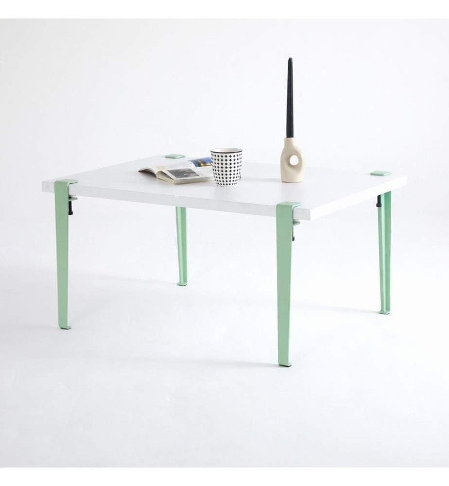 Table basse, blanc, menthe, vert, panneau de particules mélaminé
