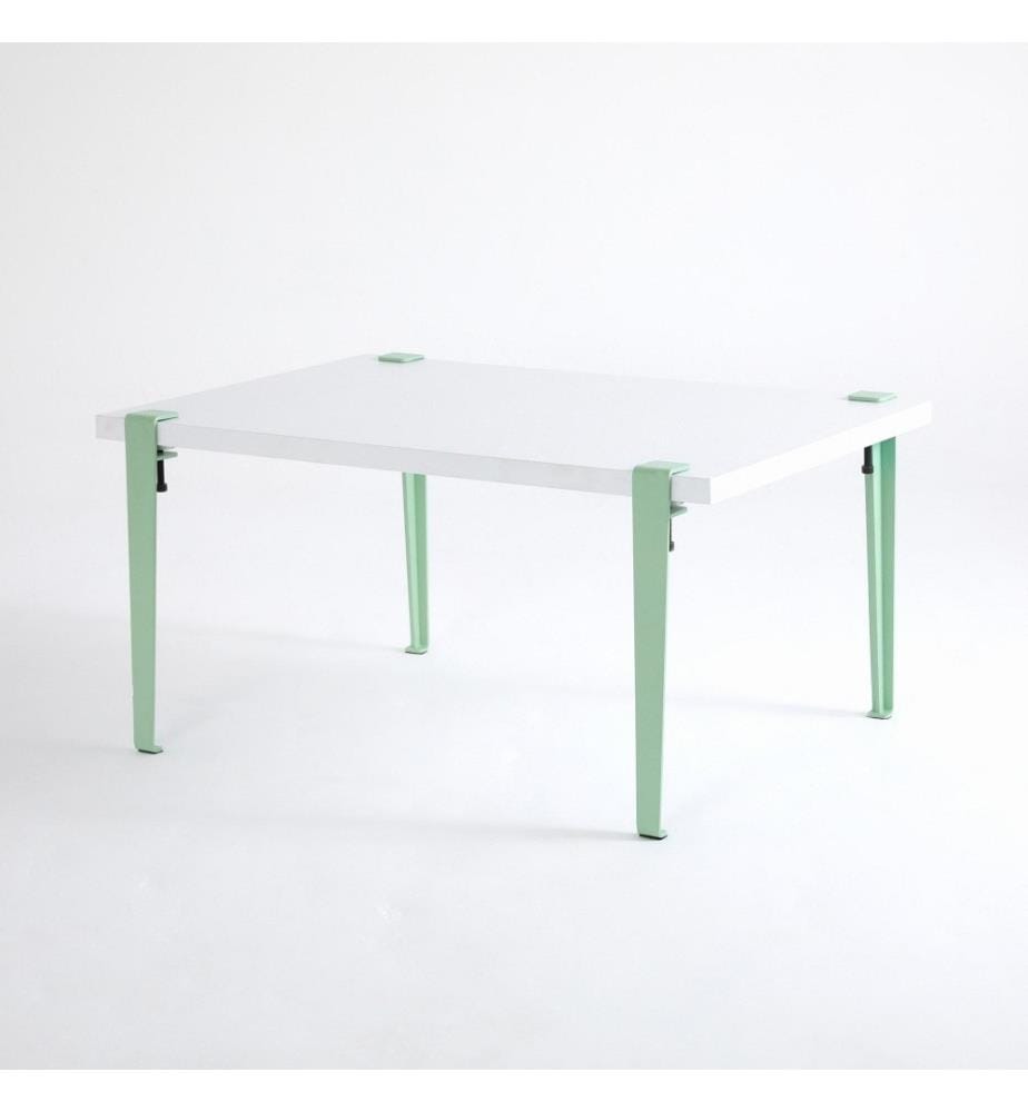 Table basse, blanc, menthe, vert, panneau de particules mélaminé