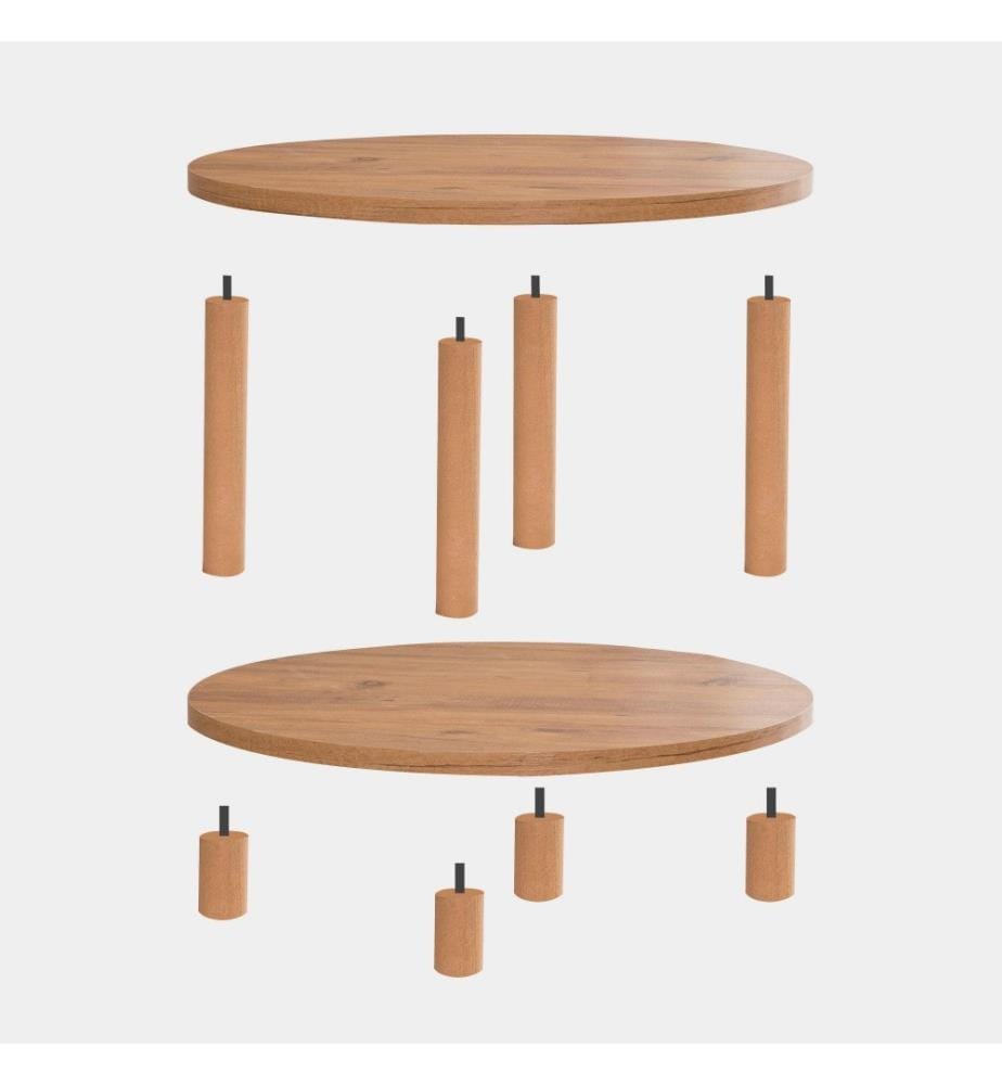 Table basse, pin atlantique, panneau de particules mélaminé