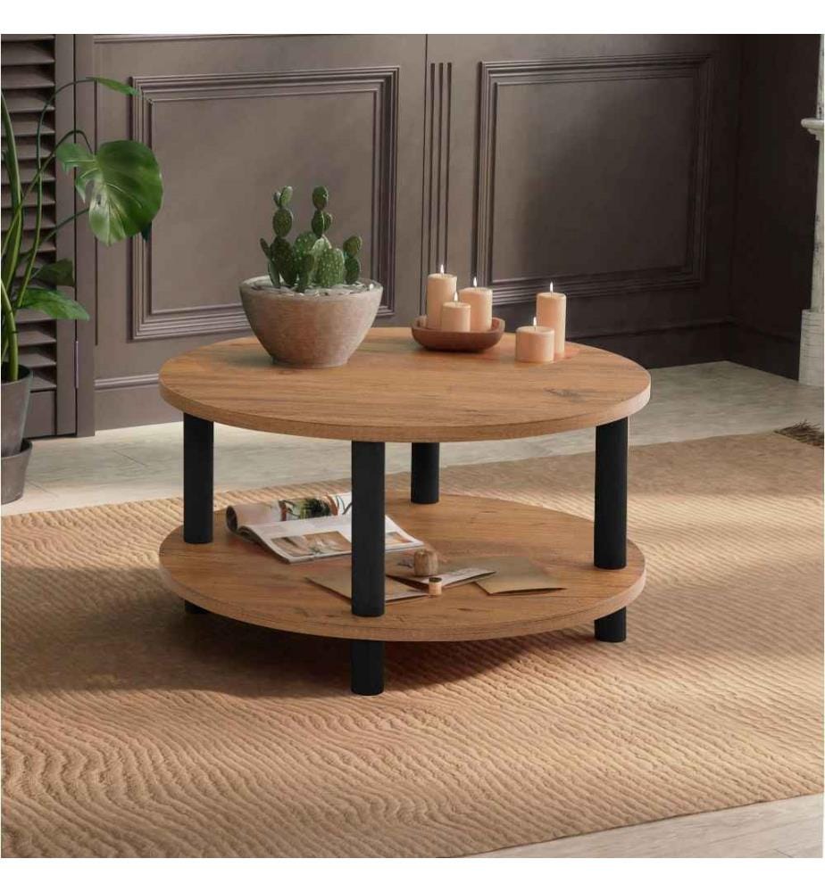 Coffee Table, Black, Atlantic Pine, Melamine Coated Particle Board